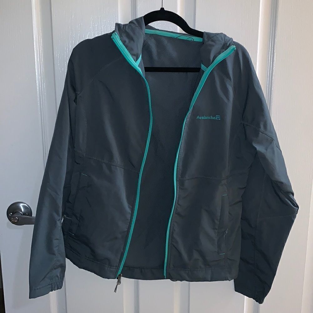 Avalanche Rain Jacket Grey and Teal